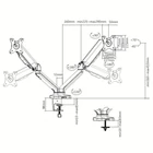 Kép 2/10 - Techly ICA-LCD 462B Kétmonitoros tartó 17-32" LCD 9kg gázos forgatható
