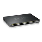 Kép 1/4 - Zyxel GS2220-50HP-EU0101F hálózati kapcsoló Vezérelt L2 Gigabit Ethernet (10/100/1000) Ethernet-áramellátás (PoE) támogatása Fekete