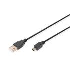 Kép 1/2 - Digitus AK-300130-030-S USB A - Mini B 3m Kábel Fekete