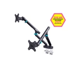 Kép 1/7 - Digitus DA-90471 Kétkarú asztali tartó bilincsel és mechanikus rugóval | 2x LCD max. 35" 2x10kg | VESA: 75x75, 100x100 | Fekete