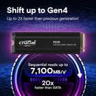 Kép 2/6 - Crucial CT4000P310SSD5 P310 4TB PCIe Gen4 NVMe 2280 M.2 SSD hűtőbordával