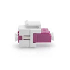 Kép 3/4 - LC adapterhez való keystone tartó (LC/LC duplex adapterrel, multimódusú OM4, lila) mellékelve