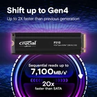 Kép 2/6 - Crucial CT1000P310SSD5 P310 1TB PCIe Gen4 NVMe 2280 M.2 SSD hűtőbordával