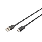 Kép 1/3 - Digitus AK-300148-030-S USB kábel USB 2.0 3 M USB A USB C 0,48 Gbit/s Fekete