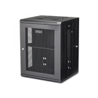 Kép 1/7 - StarTech.com RK1520WALHM állvány 15U Falra szerelhető állvány Fekete