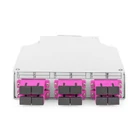 Kép 2/6 - DIN sínre szerelhető splicing doboz, 6x SC Duplex, multimódusú, OM4, pigtailokkal és csatlakozókkal