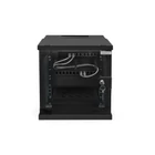 Kép 2/9 - 10" 6U falra szerelhető hálózati szekrény, SOHO PRO 325 x 315 x 300 mm, üvegajtó, fekete, szétszerelve, 30 kg