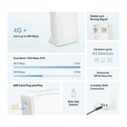 Kép 3/7 - Mercusys MB230-4G vezetéknélküli router Gigabit Ethernet Kétsávos (2,4 GHz / 5 GHz) Fehér
