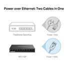 Kép 5/10 - Mercusys MS110P hálózati kapcsoló Vezérelt Fast Ethernet (10/100) Ethernet-áramellátás (PoE) támogatása Fekete