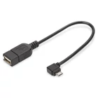 Kép 1/5 - Digitus AK-300313-002-S USB kábel USB 2.0 0,15 M Micro-USB B USB A Fekete