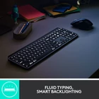Kép 4/9 - Logitech 920-010926 billentyűzet Egér mellékelve Irodai RF vezeték nélküli + Bluetooth QWERTZ Német Grafit
