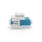 Kép 2/4 - LC adapterhez való keystone tartó (LC/LC duplex adapterrel, egy módú OS2, kék) mellékelve