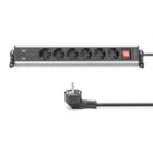Kép 6/8 - Digitus DA-70624 elektromos elosztó 1,5 M 6 AC kimenet(ek) Beltéri Fekete, Ezüst