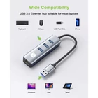 Kép 10/10 - Techly IDATA USB-ETGIGA3AA USB 3.0 RJ45 Gigabit Hálózati Kártya/Adapter, 3x USB-A Hub
