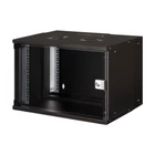 Kép 1/9 - 19" 7U falra szerelhető hálózati szekrény, SOHO PRO 370 x 540 x 400 mm, üvegajtó, fekete, szétszerelve, 60 kg
