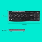 Kép 7/10 - Logitech 920-004508 billentyűzet Egér mellékelve Otthoni Vezeték nélküli RF QWERTY Nemzetközi amerikai Fekete