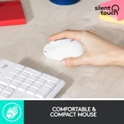 Kép 9/10 - Logitech 920-009824 billentyűzet Egér mellékelve Irodai Vezeték nélküli RF QWERTY Nemzetközi amerikai Fehér