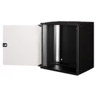 Kép 2/9 - 19" 12U falra szerelhető hálózati szekrény, SOHO PRO 595 x 540 x 400 mm, üvegajtó, fekete, szétszerelt, 60 kg