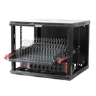 Kép 1/8 - Techly I-CABINET-TRAY14BK Kihúzható Rack Polc Mobil Eszközök Számára 14 Hellyel
