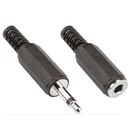 Kép 1/3 - Audió Csatlakozó Készlet 3.5 mm Fekete