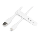 Kép 3/6 - Szilikon tápkábel USB-A - USB-C, USB 2.0 60W, 1m fehér