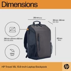 Kép 10/10 - HP notebook hátizsák Travel 15,6" szürke 18L (6H2D9AA)