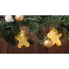 Kép 3/5 - LED karácsonyi lánc, mézeskalács, fém, elemes (X22061)  Timer 6+18h,10LED, 3000K, 2xAA