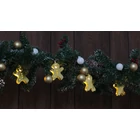 Kép 2/5 - LED karácsonyi lánc, mézeskalács, fém, elemes (X22061)  Timer 6+18h,10LED, 3000K, 2xAA