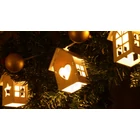 Kép 4/6 - LED karácsonyi lánc, házikó, fehér, fa, elemes (X22057)  Timer 6+18h,10LED, 3000K, 2xAA