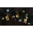 Kép 3/5 - LED karácsonyi lánc, szarvas,fém, elemes (X22060)  Timer 6+18h,10LED, 3000K, 2xAA