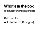 Kép 3/4 - HP 62 Ink Cartridge Black standard capacity 1-pack