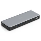 Kép 1/7 - 13-portos USB-C dokkoló állomás, max. 4K/60Hz HDR-rel, HDMI, DP, max. 3 monitor (MST), USB-C 3.2 Gen 2, Gigabit Ethernet (max. 2.5G), Audio, DC 150W