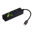 Kép 4/5 - Techly IDATA USB-ETGIGA-3C2 USB-C-RJ45 Gigabit Hálózati Kártya/Adapter, 3x USB 3.0 Hub