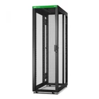 Kép 1/3 - Könnyű Rack 600mm/42U/1200mm, tetővel, kerekekkel, lábakkal és 4 konzollal, oldalsó panelek nélkül, fekete