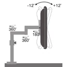 Kép 4/5 - Techly ICA-LCD 502BK Forgatható Asztali Tartó 13-27" LCD Monitorokhoz 6kg-ig