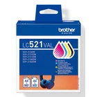 Kép 1/5 - Brother LC521VAL tintapatron 4 db Eredeti Fekete, Cián, Magenta, Sárga