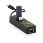 Kép 3/5 - Techly IDATA USB-ETGIGA-3C2 USB-C-RJ45 Gigabit Hálózati Kártya/Adapter, 3x USB 3.0 Hub