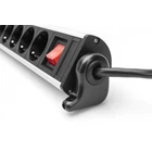Kép 8/8 - Digitus DA-70624 elektromos elosztó 1,5 M 6 AC kimenet(ek) Beltéri Fekete, Ezüst