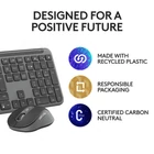 Kép 10/10 - Logitech 920-012505 billentyűzet Egér mellékelve Irodai RF vezeték nélküli + Bluetooth AZERTY Francia Grafit