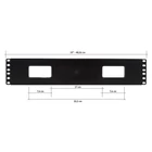 Kép 4/8 - Techly I-CASE CABLE-FR2 2U Kábel Szervező 19" Rack Szekrényekhez Fedéllel, Fekete