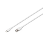 Kép 1/5 - Szilikon USB-A - Lightning tápkábel, USB 2.0 12W, MFI, 1m fehér