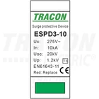 Kép 2/4 - T3 AC típusú túlfeszültség levezető, egybeépített  Uc:275V; In_10kA; Uoc_20kV; Up_1,2kV; 2P