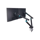 Kép 3/7 - Digitus DA-90471 Kétkarú asztali tartó bilincsel és mechanikus rugóval | 2x LCD max. 35" 2x10kg | VESA: 75x75, 100x100 | Fekete