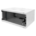 Kép 1/10 - 19" 4U falra szerelhető hálózati szekrény, SOHO 241 x 540 x 400 mm, üvegajtó, szürke, szétszerelt, 60 kg