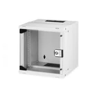 Kép 1/10 - 10" 6U falra szerelhető hálózati szekrény, SOHO PRO 325 x 315 x 300 mm, üvegajtó, szürke, szétszerelve, 30 kg