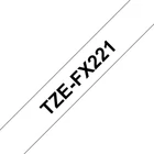 Kép 1/2 - Brother TZE-FX221 címkéző szalag Fehéren fekete