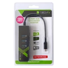Kép 2/5 - Techly IDATA USB-ETGIGA-3C2 USB-C-RJ45 Gigabit Hálózati Kártya/Adapter, 3x USB 3.0 Hub