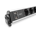 Kép 7/8 - Digitus DA-70624 elektromos elosztó 1,5 M 6 AC kimenet(ek) Beltéri Fekete, Ezüst