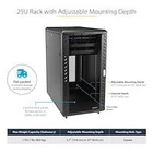 Kép 9/10 - StarTech.com RK2536BKF állvány 25U Szabadonálló állvány Fekete