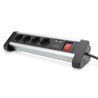 Kép 1/8 - Digitus DA-70614 elektromos elosztó 1,5 M 4 AC kimenet(ek) Beltéri Fekete, Ezüst